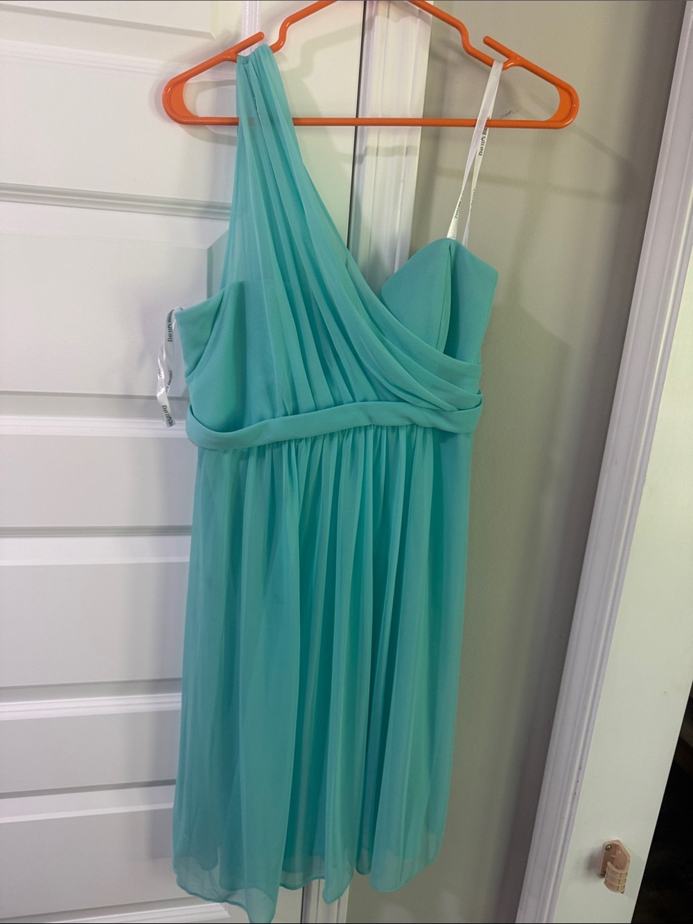 David's Bridal Mint Green Bridesmaid Dress